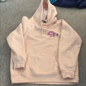 Pink Hoodie with Lip Graphic
